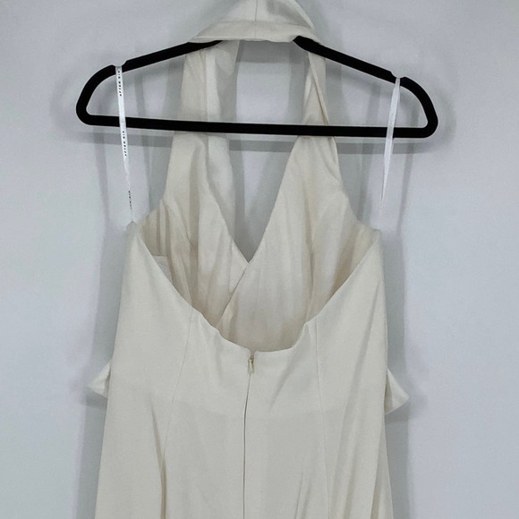 NEW! After Six Size 10 Crepe Halter Tuxedo Max Dress Ivory $242 msrp J2-13 - Picture 9 of 10